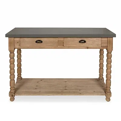 Kirkland's Wood 2-drawer Console Table In Gray