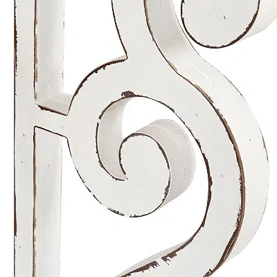 Kirkland's Distressed White And Brown Wood Console Table In White