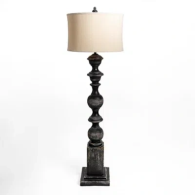 Kirkland's Distressed Carved Floor Lamp In Multi
