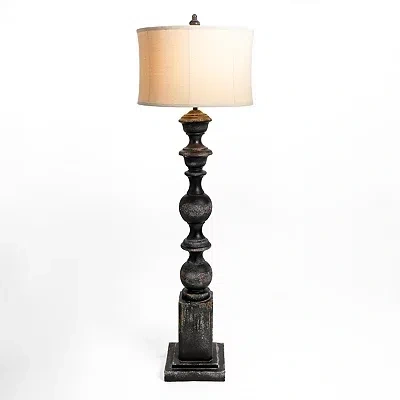 Kirkland's Distressed Carved Floor Lamp In Multi