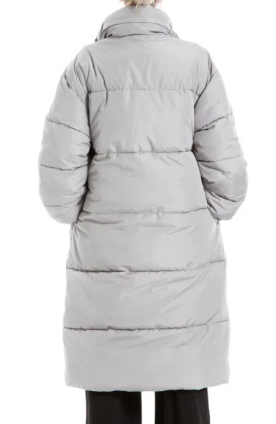 Max Studio Longline Puffer Jacket In Gray