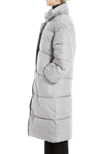 Max Studio Longline Puffer Jacket In Gray