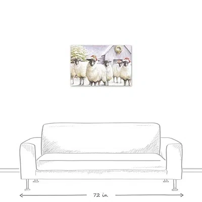 Kirkland's Festive Sheep Christmas Canvas Art Print In Multi