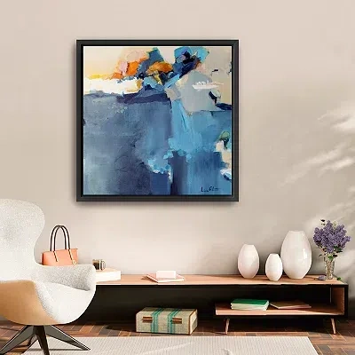 Kirkland's Dizzy At The Edge Framed Canvas Art Print In Blue