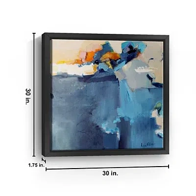 Kirkland's Dizzy At The Edge Framed Canvas Art Print In Blue