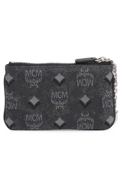 Mcm Aren Monogram Wallet In Gray