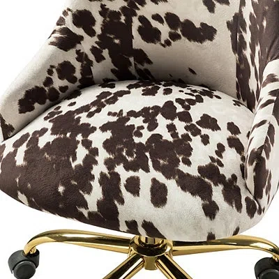 Kirkland's Upholstered Cow Print Office Chair In Brown