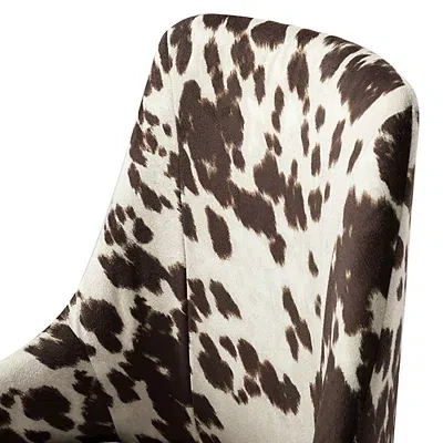 Kirkland's Upholstered Cow Print Office Chair In Brown