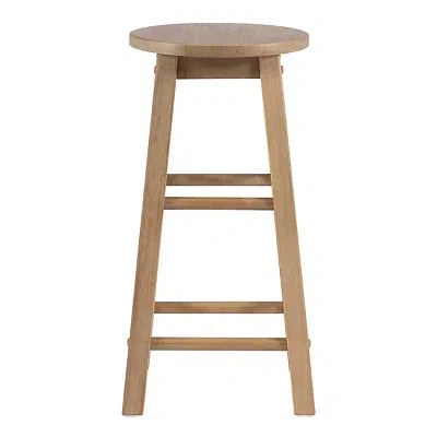 Kirkland's Rustic Wood Pub Classic Backless Counter Stool In Brown