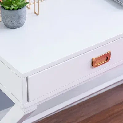 Kirkland's Wood 2-drawer X-frame Desk In White