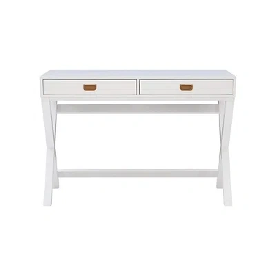 Kirkland's Wood 2-drawer X-frame Desk In White