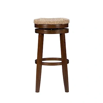 Kirkland's Dark Brown Seagrass Swivel Bar Stool In Brown