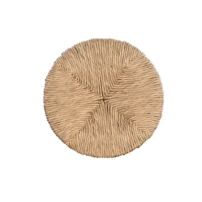 Kirkland's Wood Seagrass Seat Swivel Counter Stool In Black