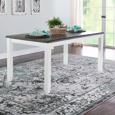 Kirkland's Two-toned Wood Dining Table In White