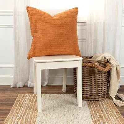 Kirkland's Pumpkin Orange Subtle Striped Oversized Pillow In Orange