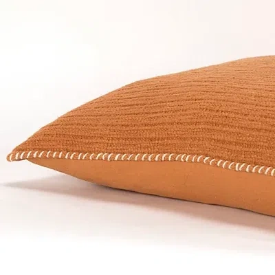 Kirkland's Pumpkin Orange Subtle Striped Oversized Pillow In Orange