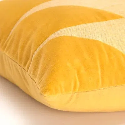Kirkland's Velvet Yellow Monochrome Shapes Throw Pillow In Yellow