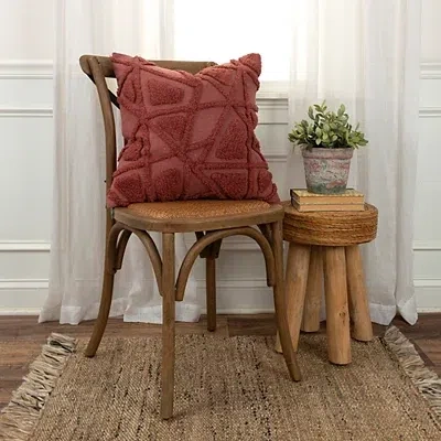 Kirkland's Wine Geo Tufted Throw Pillow In Red