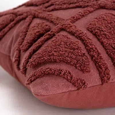 Kirkland's Wine Geo Tufted Throw Pillow In Red