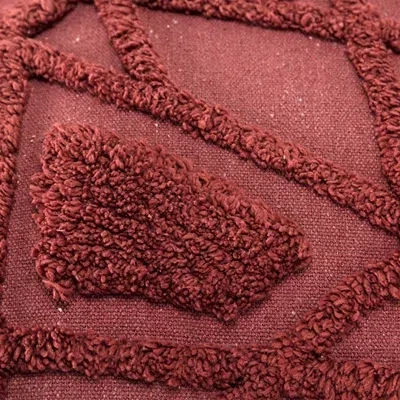 Kirkland's Wine Geo Tufted Throw Pillow In Red