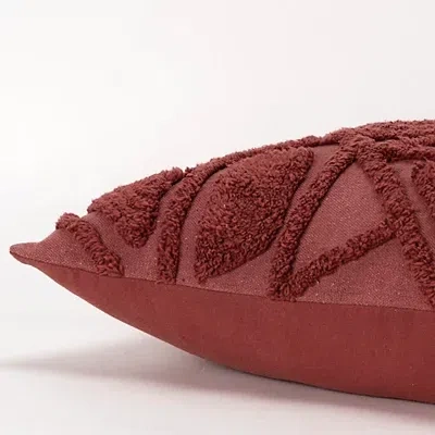 Kirkland's Wine Geo Tufted Throw Pillow In Red