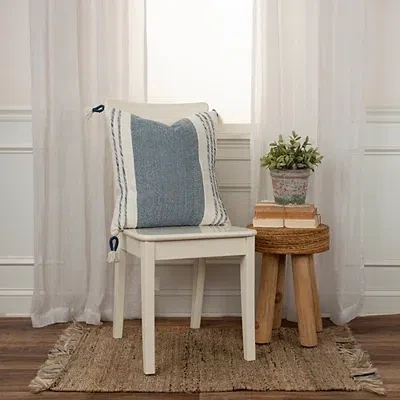 Kirkland's Block Loop Throw Pillow In Blue