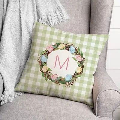 Kirkland's Personalized Monogram Egg Wreath Pillow In Multi