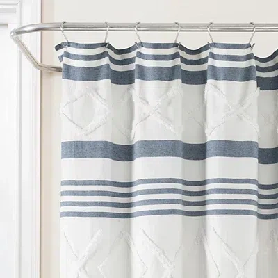 Kirkland's Stripe Diamond Tufted Shower Curtain In Multi