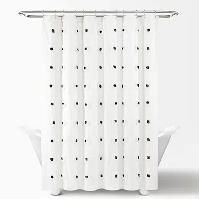 Kirkland's Boho Tufted Circles Shower Curtain In White