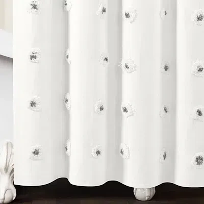 Kirkland's Boho Tufted Circles Shower Curtain In White