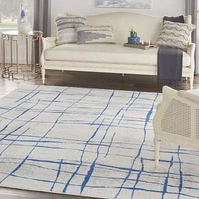 Kirkland's Abstract Linear Area Rug In Blue