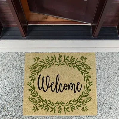 Kirkland's Wreath Welcome Coir Doormat In Multi