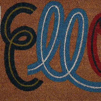 Kirkland's Colorful Hello Coir Doormat In Multi