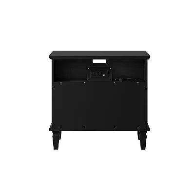 Kirkland's Smooth Black 2-drawer Wood Nightstand In Black
