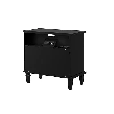 Kirkland's Smooth Black 2-drawer Wood Nightstand In Black