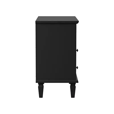 Kirkland's Smooth Black 2-drawer Wood Nightstand In Black