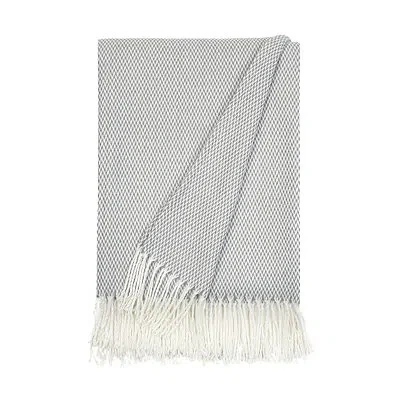 Kirkland's Herringbone Throw With Fringe In Gray