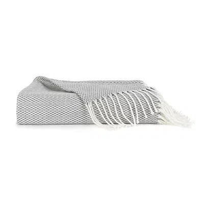 Kirkland's Herringbone Throw With Fringe In Gray