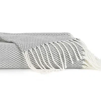 Kirkland's Herringbone Throw With Fringe In Gray