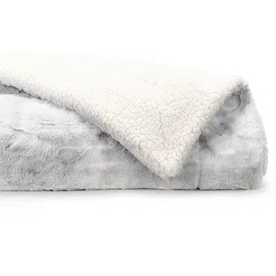 Kirkland's Light Gray Tie Dye Faux Fur Throw In White