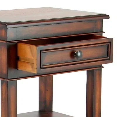 Kirkland's Fir Wood Tiered Side Table In Brown