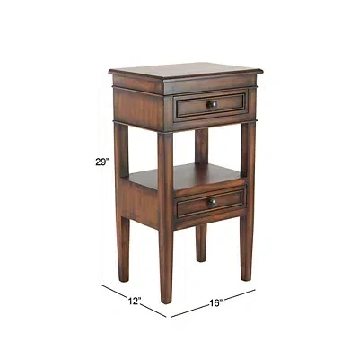 Kirkland's Fir Wood Tiered Side Table In Brown