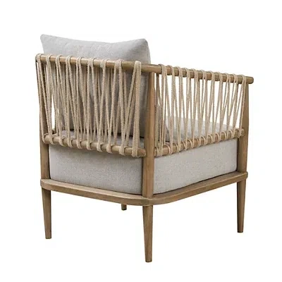 Kirkland's Curved Wood And Jute Rope Accent Chair In Brown