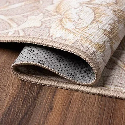 Kirkland's Kalini Natural Floral Washable Area Rug In Neutral