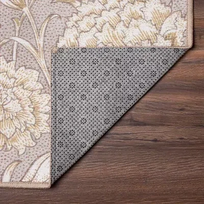 Kirkland's Kalini Natural Floral Washable Area Rug In Neutral