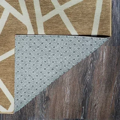 Kirkland's Camel Intersections Washable Runner In Brown