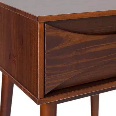 Kirkland's Walnut Mid-century Modern Nightstand In Brown