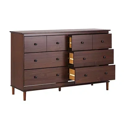 Kirkland's Walnut Wood 6-drawer Modern Dresser In Brown