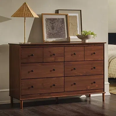 Kirkland's Walnut Wood 6-drawer Modern Dresser In Brown