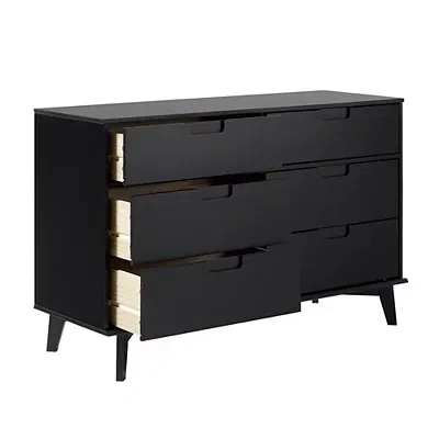 Kirkland's Grooved Handle 6-drawer Dresser In Black